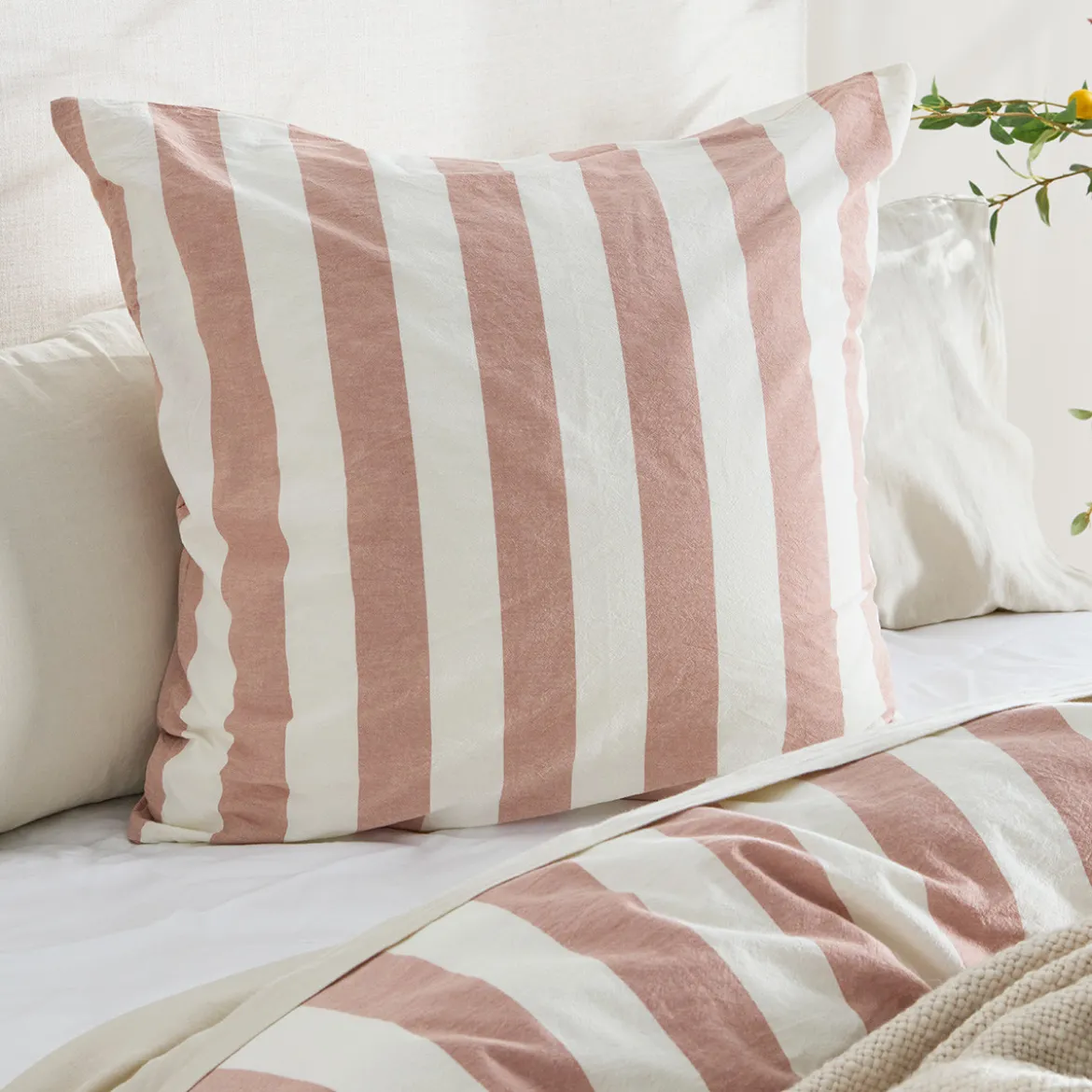 Milah Clay Stripe European Pillowcase