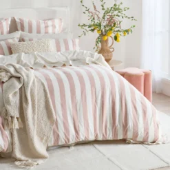Milah Clay Stripe Quilt Cover Set