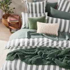 Milah Green Stripe European Pillowcase