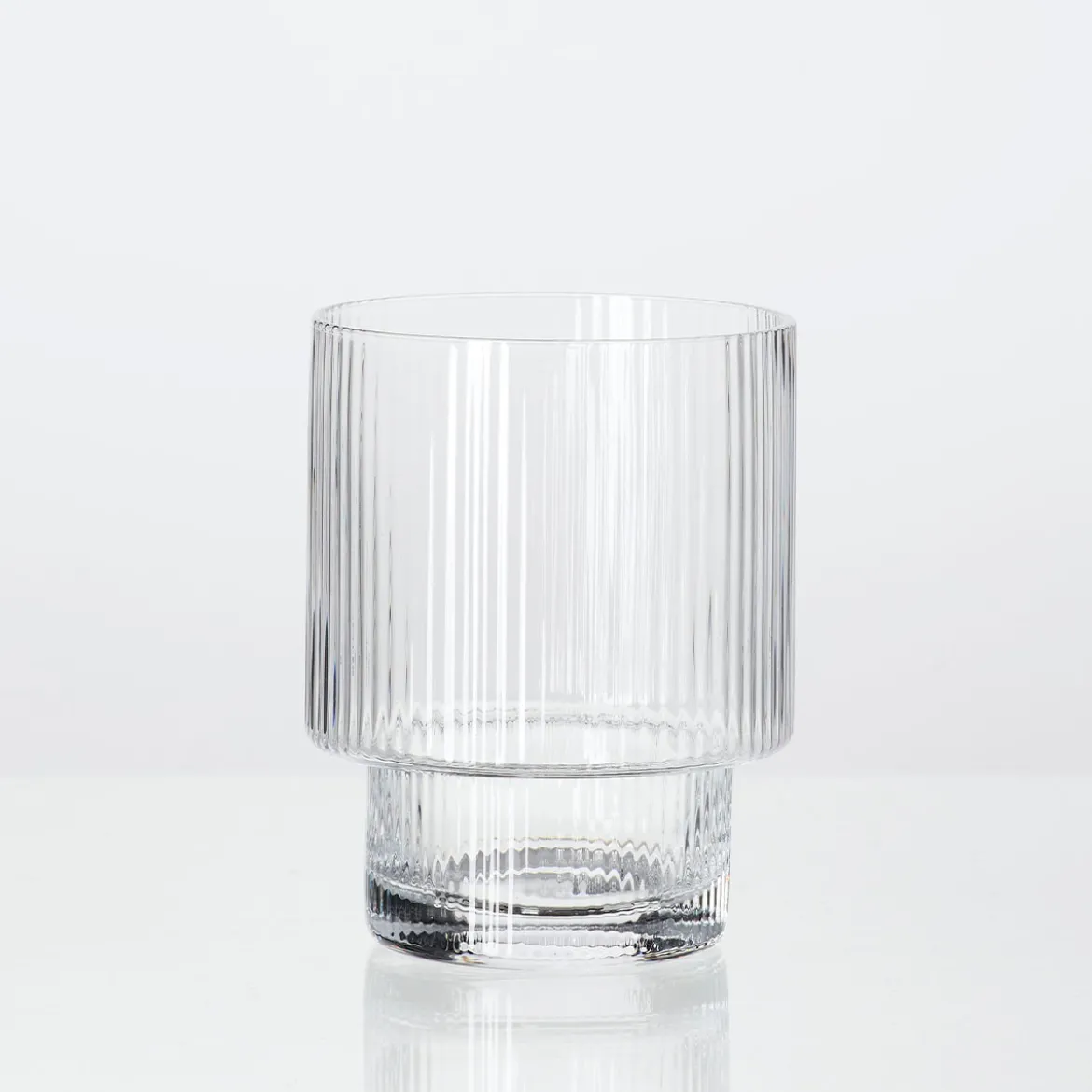 Mila Ribbed Clear Tumbler Glass Set of 4