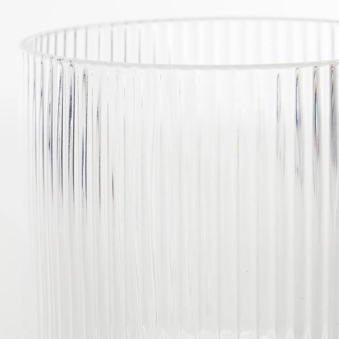 Mila Ribbed Clear Tumbler Glass Set of 4