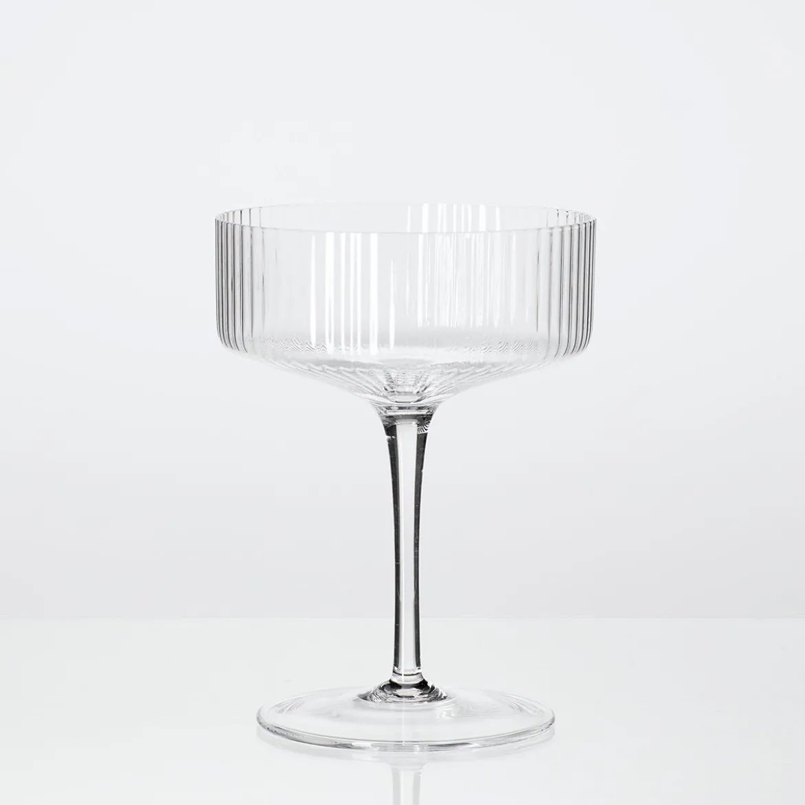 Mila Ribbed Cocktail Coupe Crystal Glass Set of 4