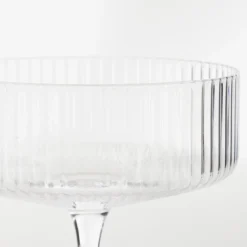 Mila Ribbed Cocktail Coupe Crystal Glass Set of 4