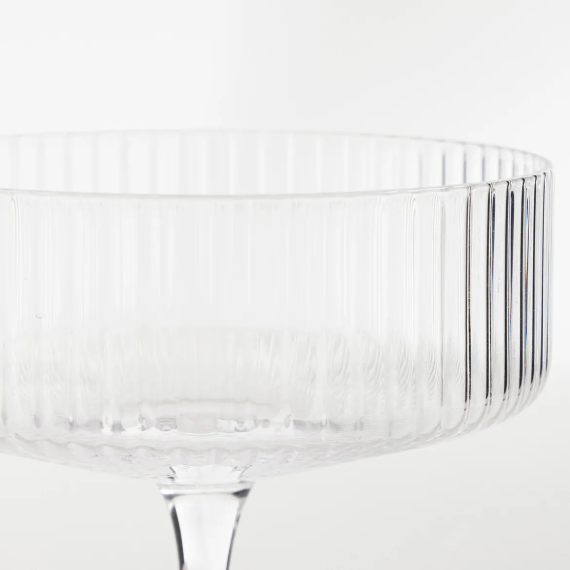 Mila Ribbed Cocktail Coupe Crystal Glass Set of 4