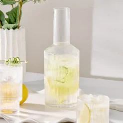 Mila Ribbed Crystal Glass Carafe