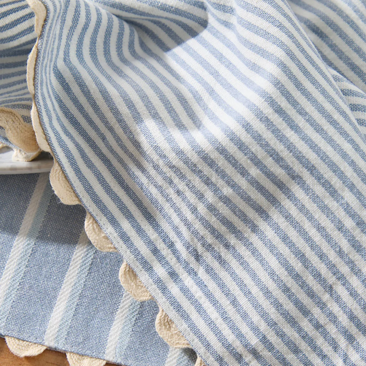 Millie Stripe Scallop Napkin 4 Pack