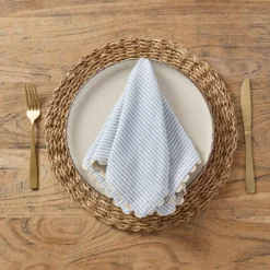 Millie Stripe Scallop Napkin 4 Pack