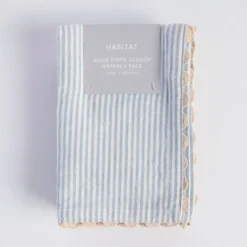 Millie Stripe Scallop Napkin 4 Pack