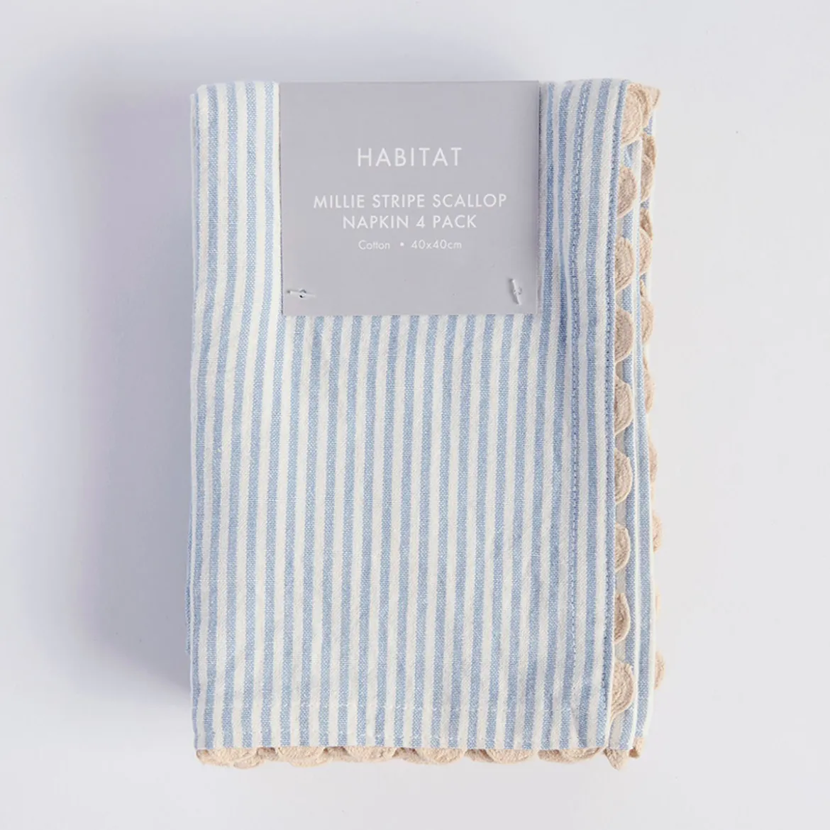 Millie Stripe Scallop Napkin 4 Pack