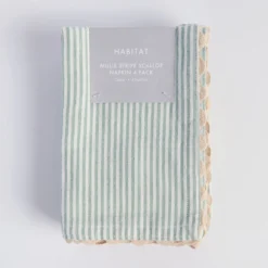 Millie Stripe Scallop Napkin 4 Pack