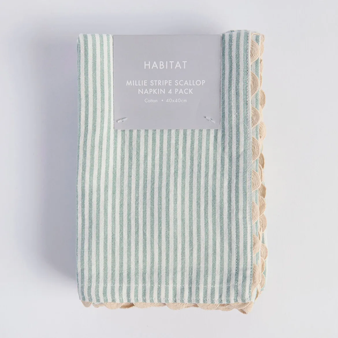Millie Stripe Scallop Napkin 4 Pack