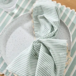 Millie Stripe Scallop Napkin 4 Pack