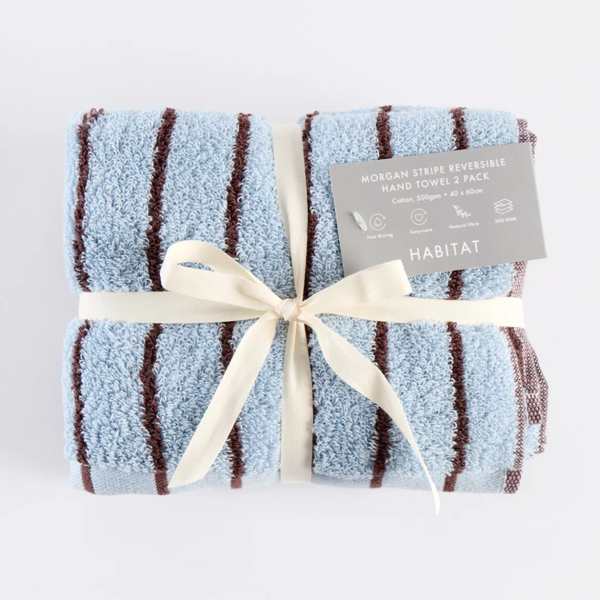 Morgan Stripe Reversible Hand Towel 2 Pack