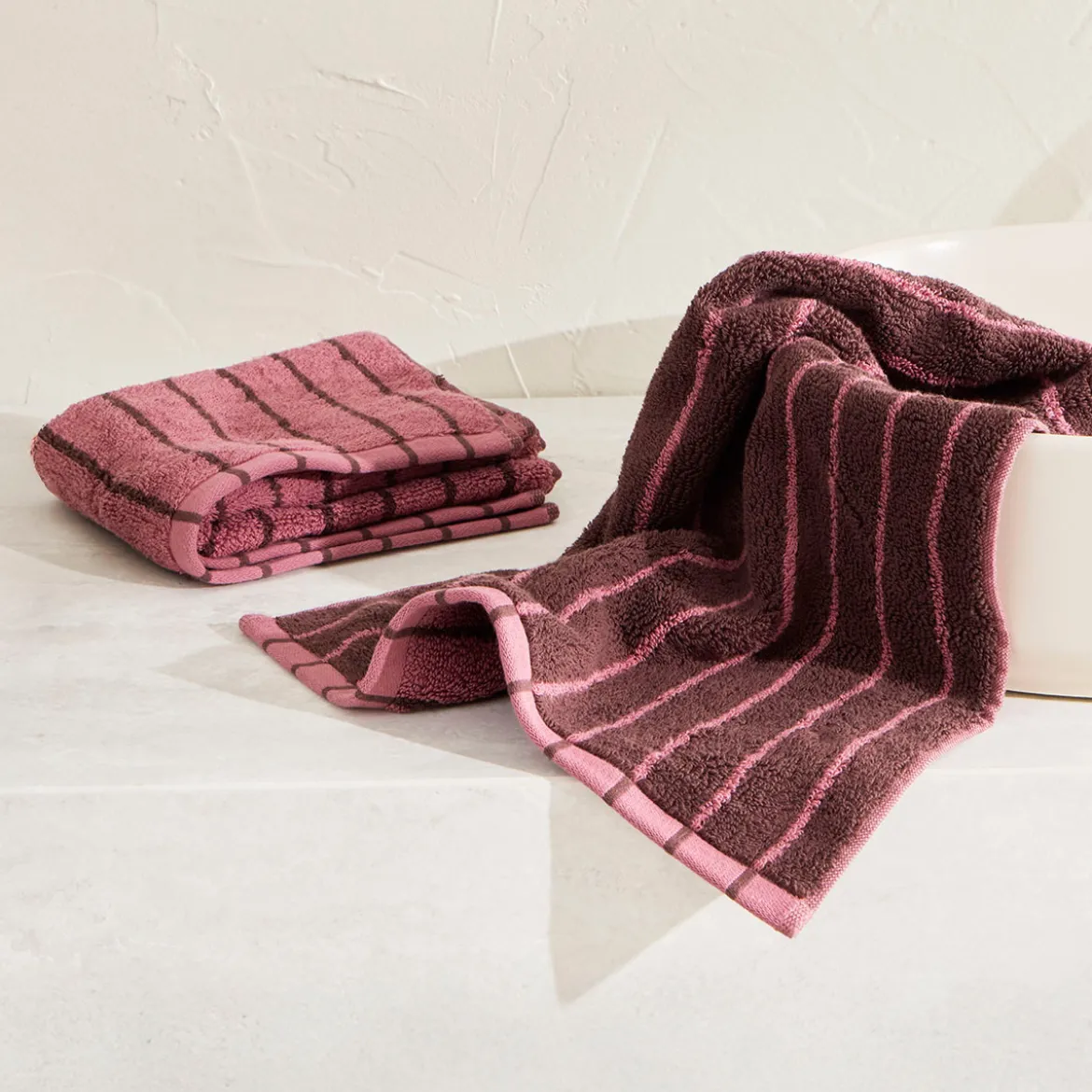 Morgan Stripe Reversible Hand Towel 2 Pack