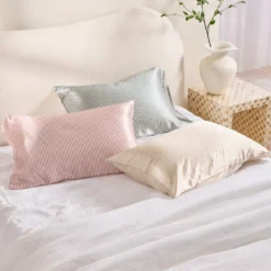 Mulberry Silk Green Striped Pillowcase