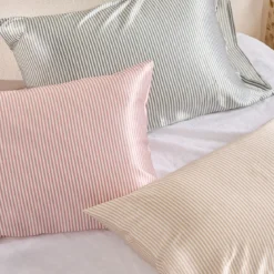 Mulberry Silk Green Striped Pillowcase