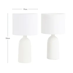 Mykonos 36cm White Table Lamp Set of 2