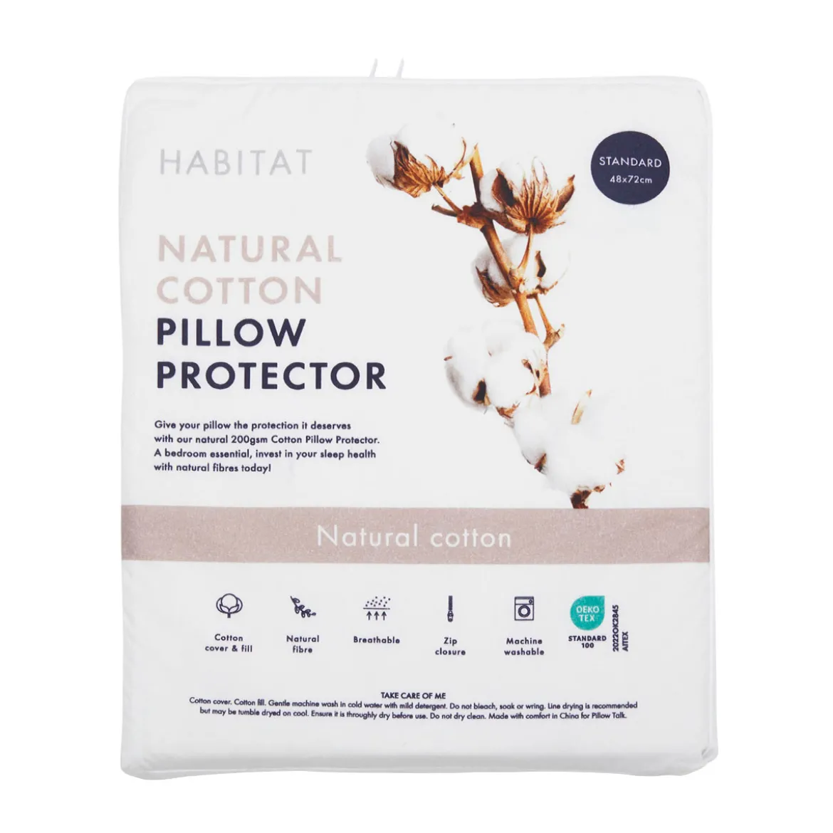 Natural Cotton Standard Pillow Protector