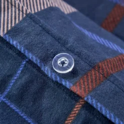 Navy Check Reversible Flannelette Quilt Cover Set