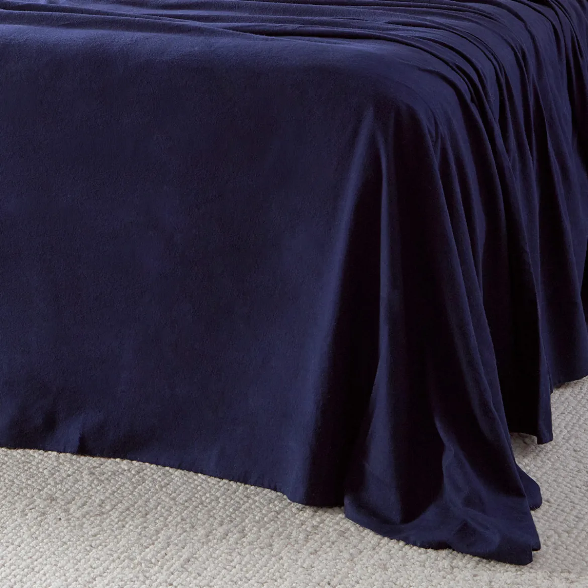 Navy Cotton Flannelette Sheet Set