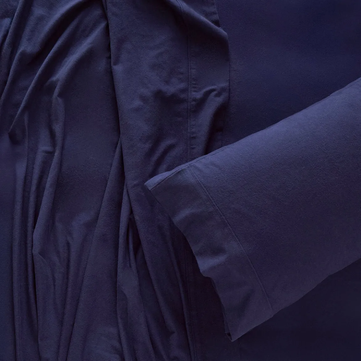 Navy Cotton Flannelette Sheet Set