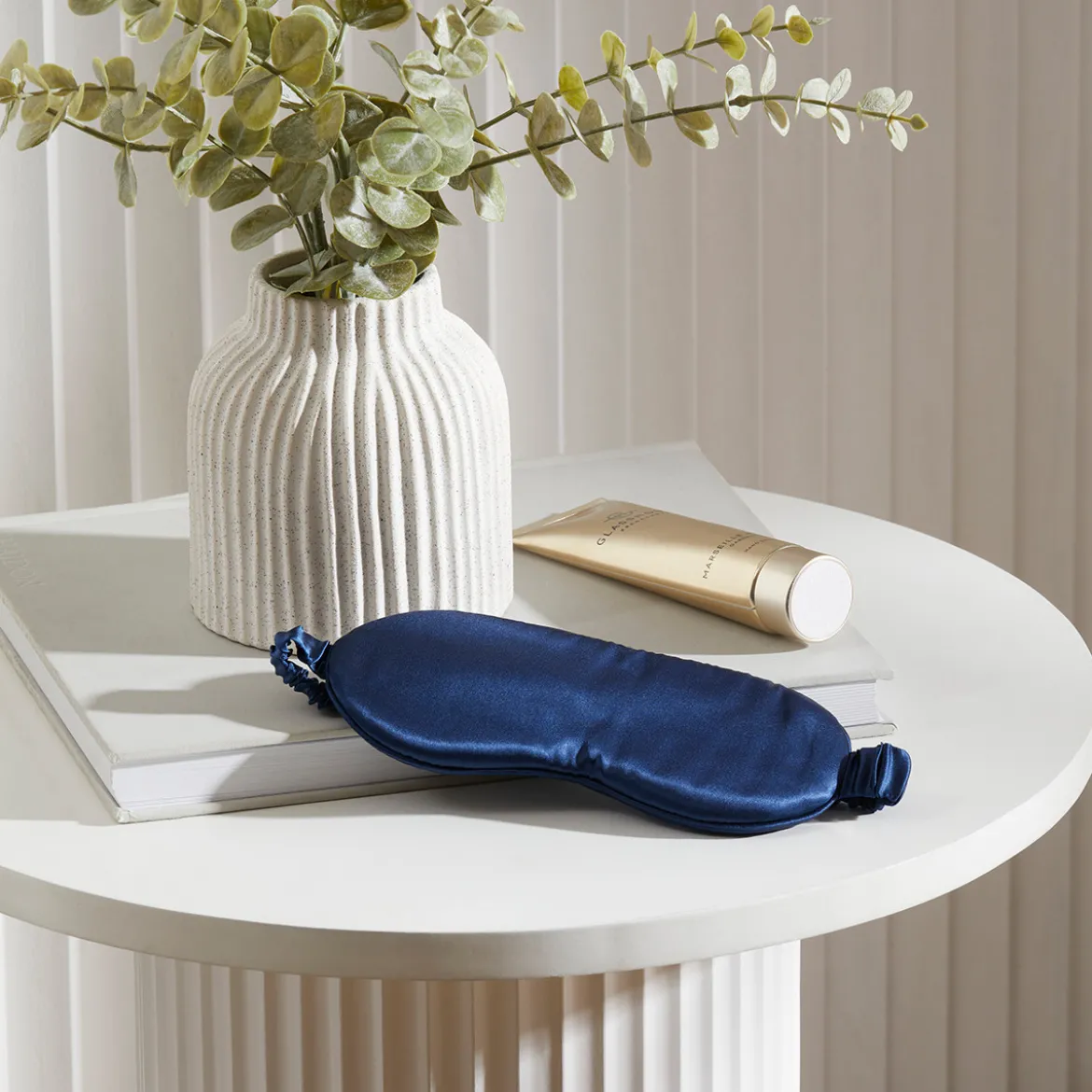 Navy Mulberry Silk Eye Mask