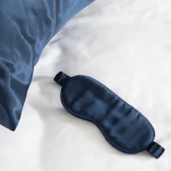 Navy Mulberry Silk Eye Mask