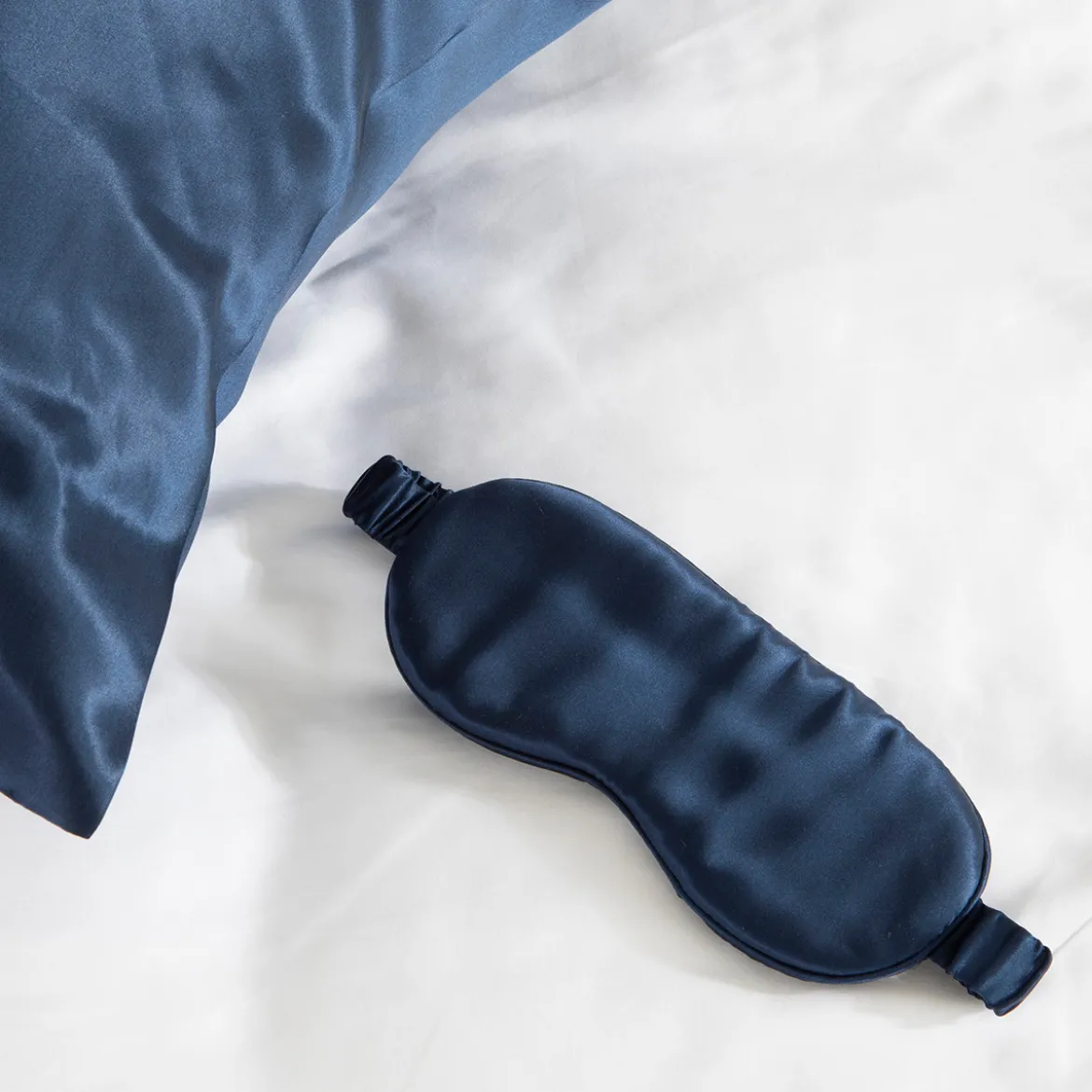 Navy Mulberry Silk Eye Mask