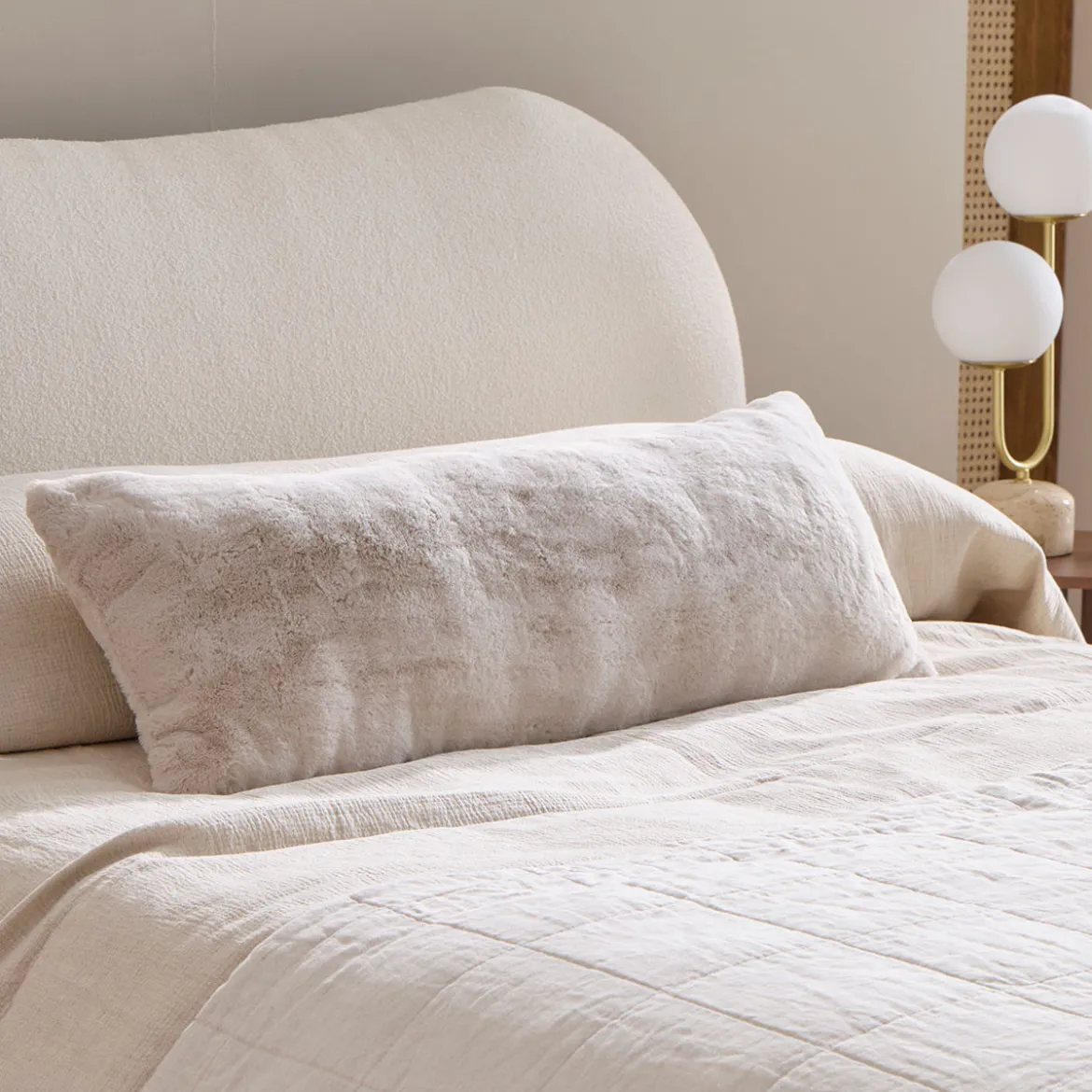 Nevada Faux Fur Large Oblong Cushion