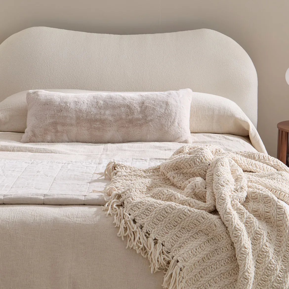 Nevada Faux Fur Large Oblong Cushion