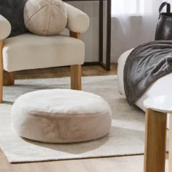Nevada Faux Fur Round Floor Cushion