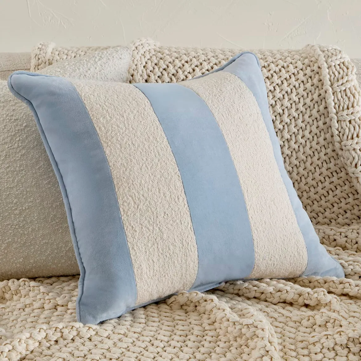 Nico Velvet Boucle Stripe Cushion