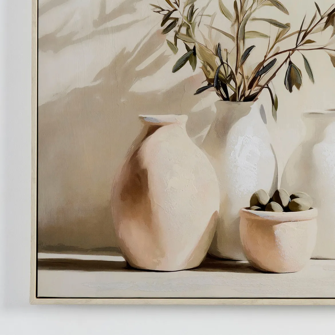 Olive Vase Canvas Wall Art