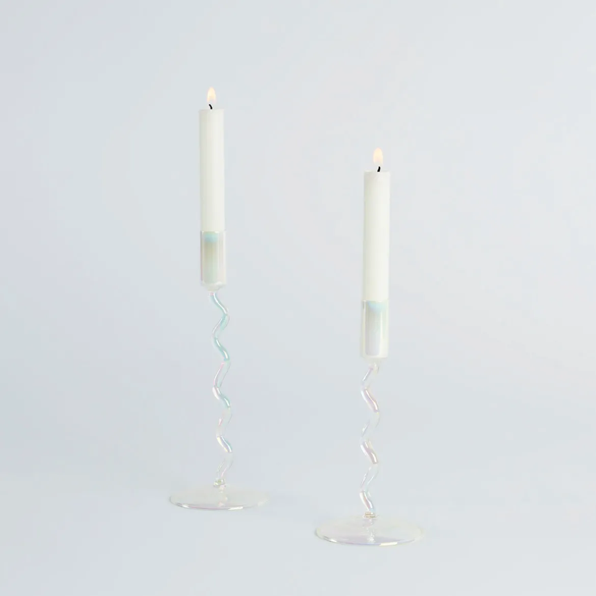 Opaline Candle Holder Set of 2