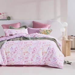 Ophelia Reversible Floral/Dot Quilt Cover Set