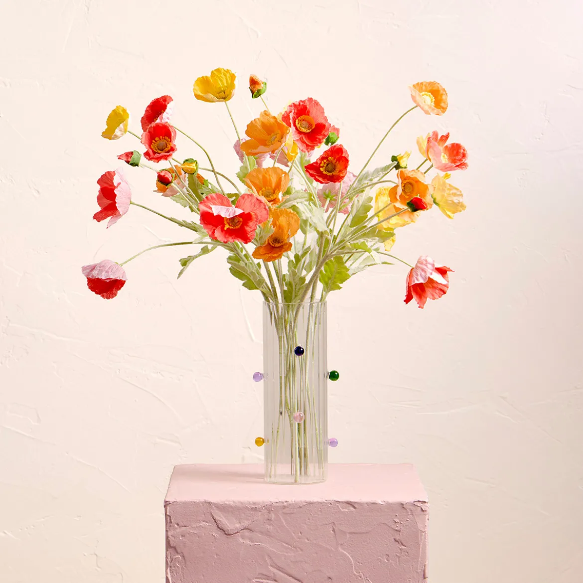 Orange Wild Poppy Artificial Flower Bouquet