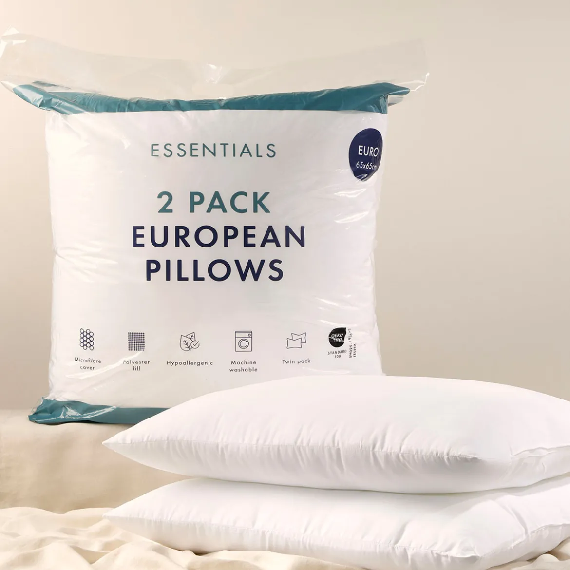 2 Pack European Pillows