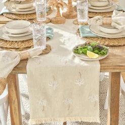 Palm Springs White Table Runner
