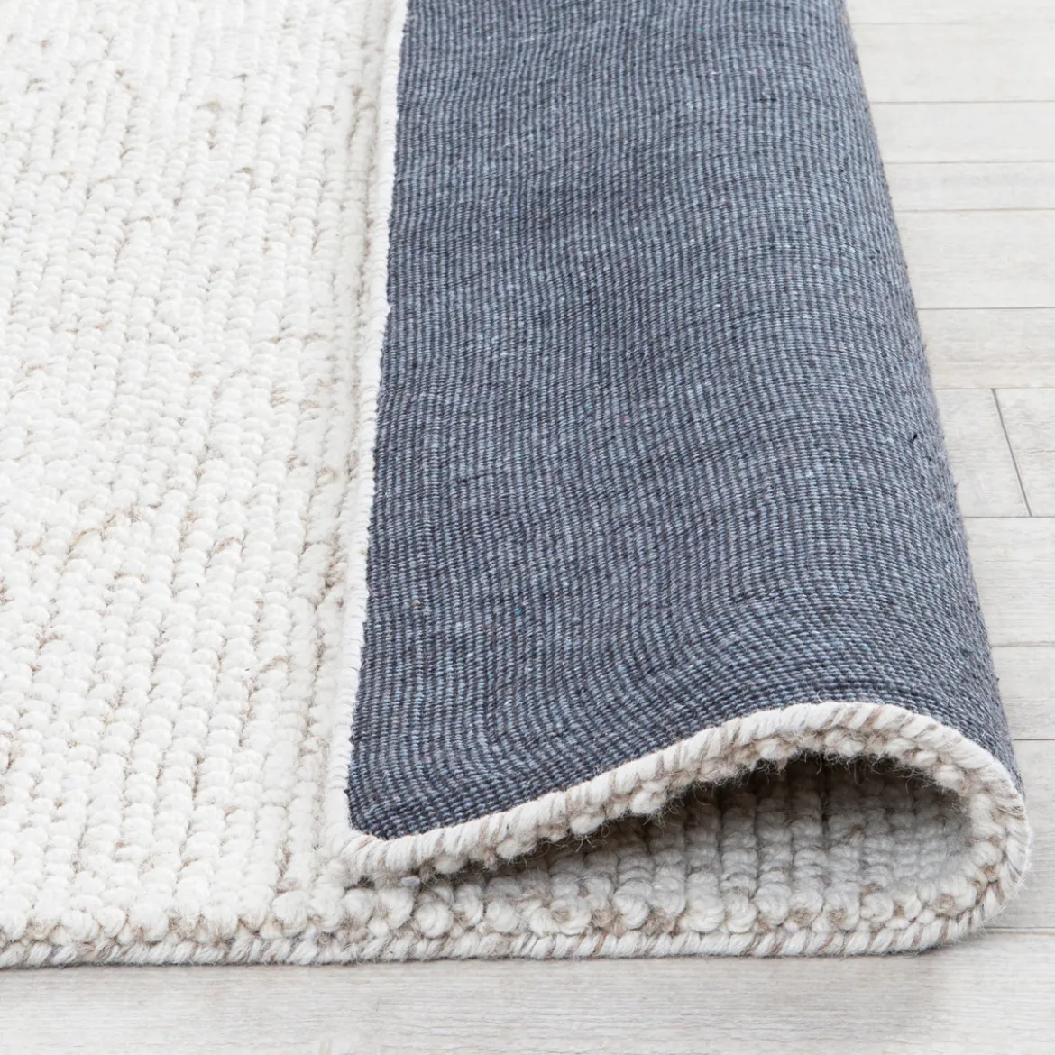Pebbles Beige Large Wool Floor Rug