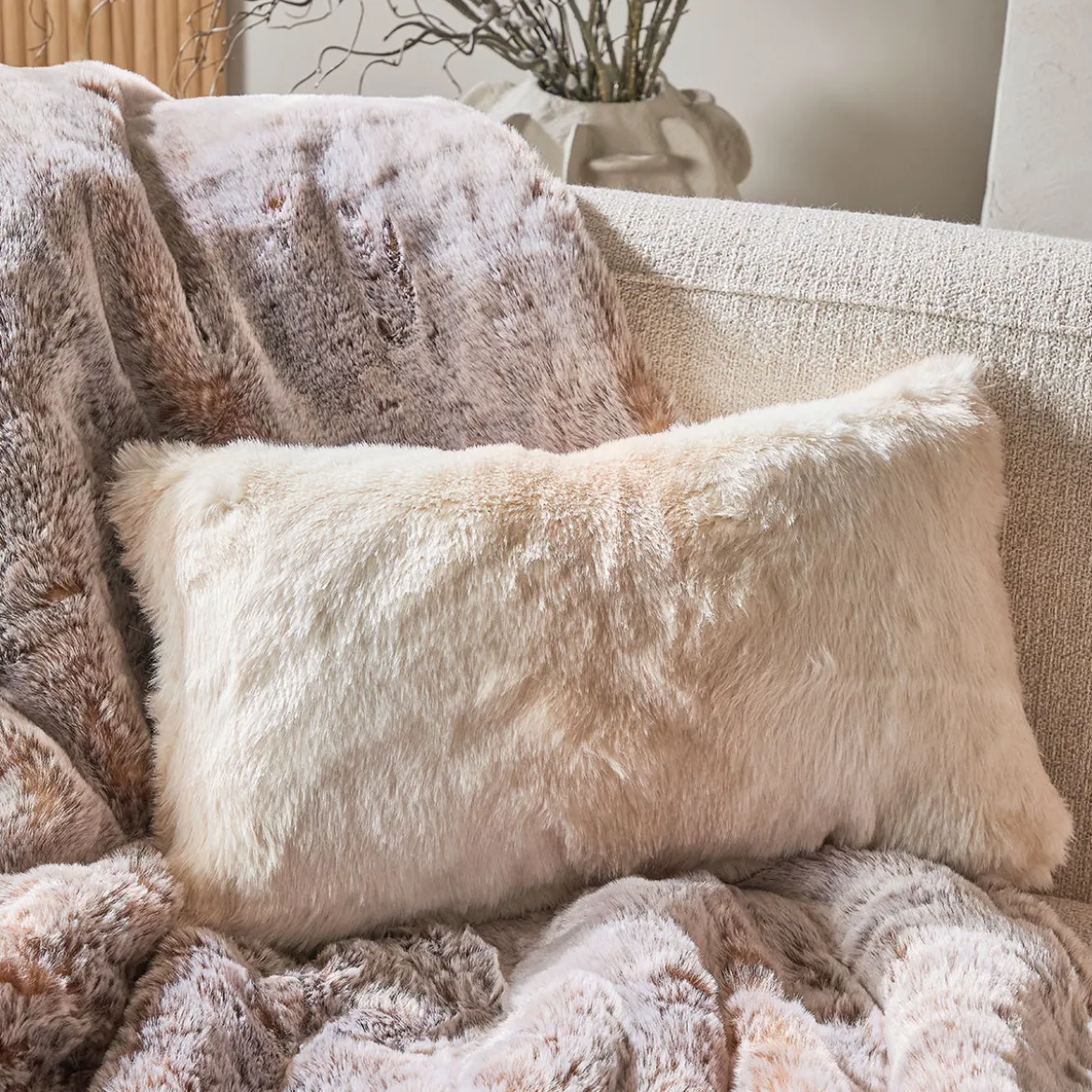 Pelage Faux Fur Oblong Cushion