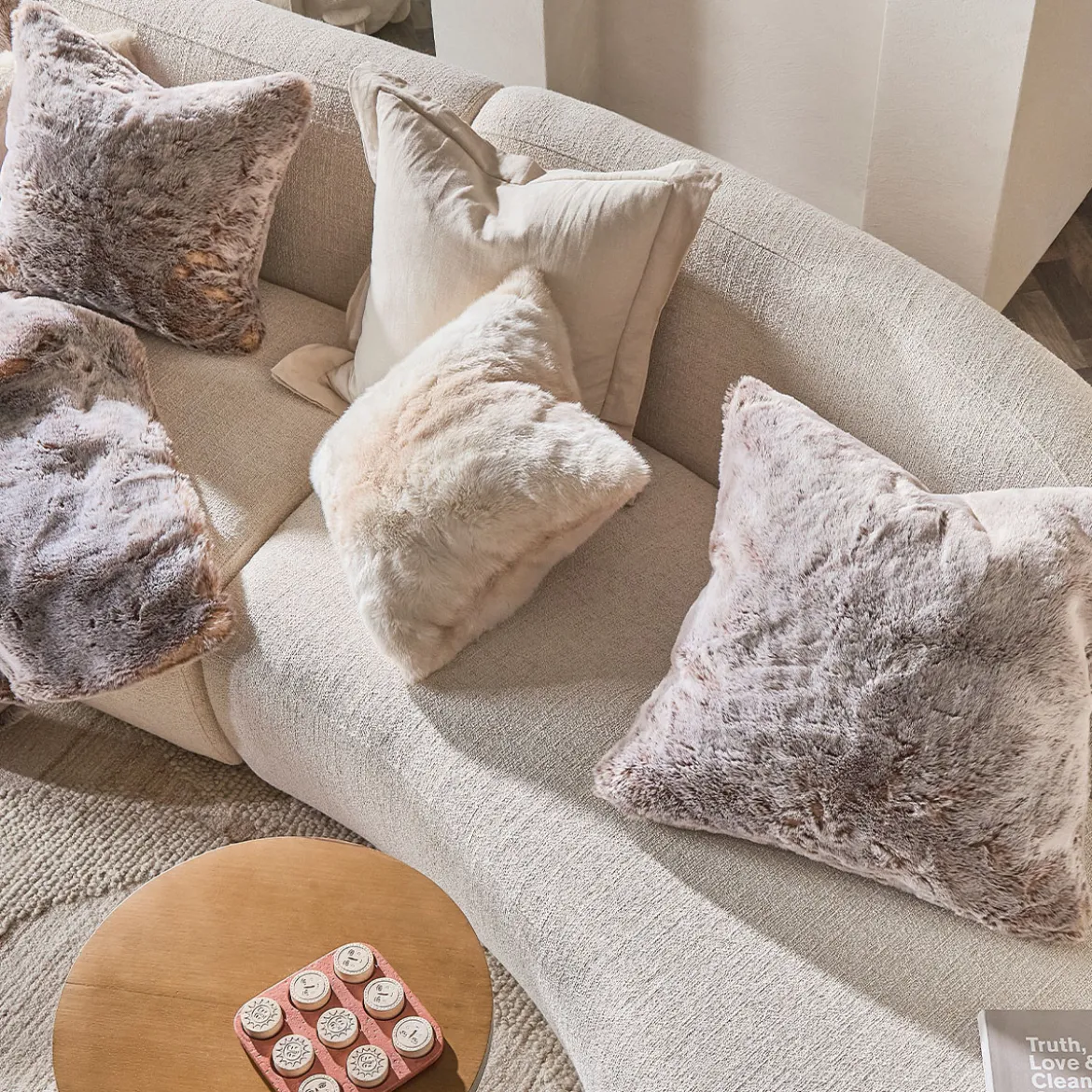 Pelage Faux Fur Square Cushion
