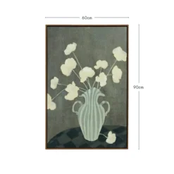 Petals in Porcelain Framed Canvas Wall Art