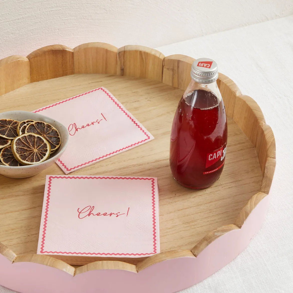 Pink Cheers Cocktail Paper Napkin 20 Pack