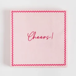 Pink Cheers Cocktail Paper Napkin 20 Pack