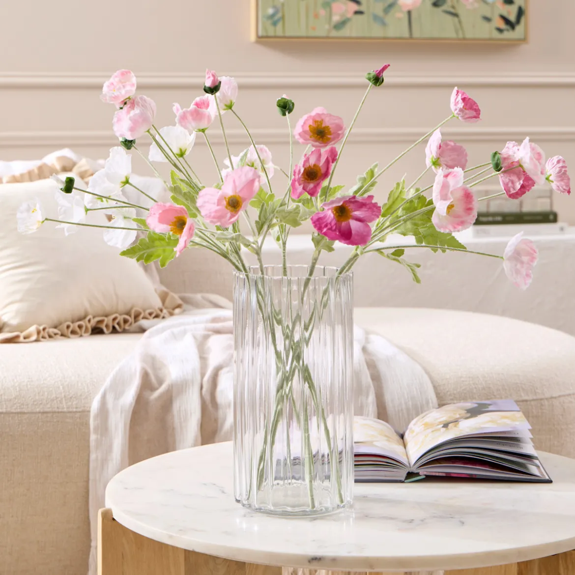 Pink Wild Poppy Artificial Flower Bouquet