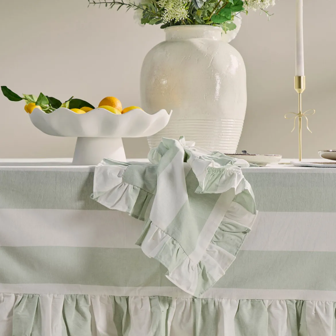 Piper Stripe Ruffle Napkin 4 Pack
