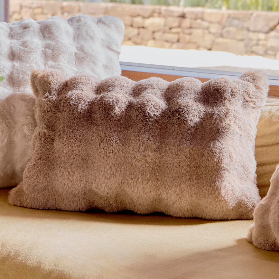 Prague Faux Fur Oblong Cushion