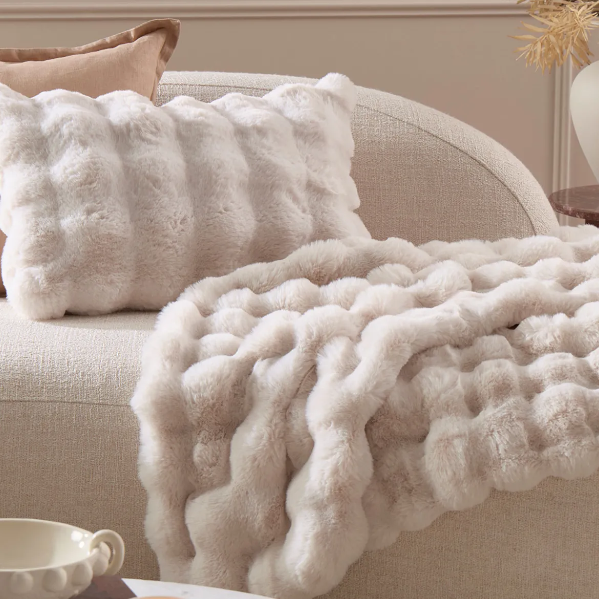 Prague Faux Fur Oblong Cushion