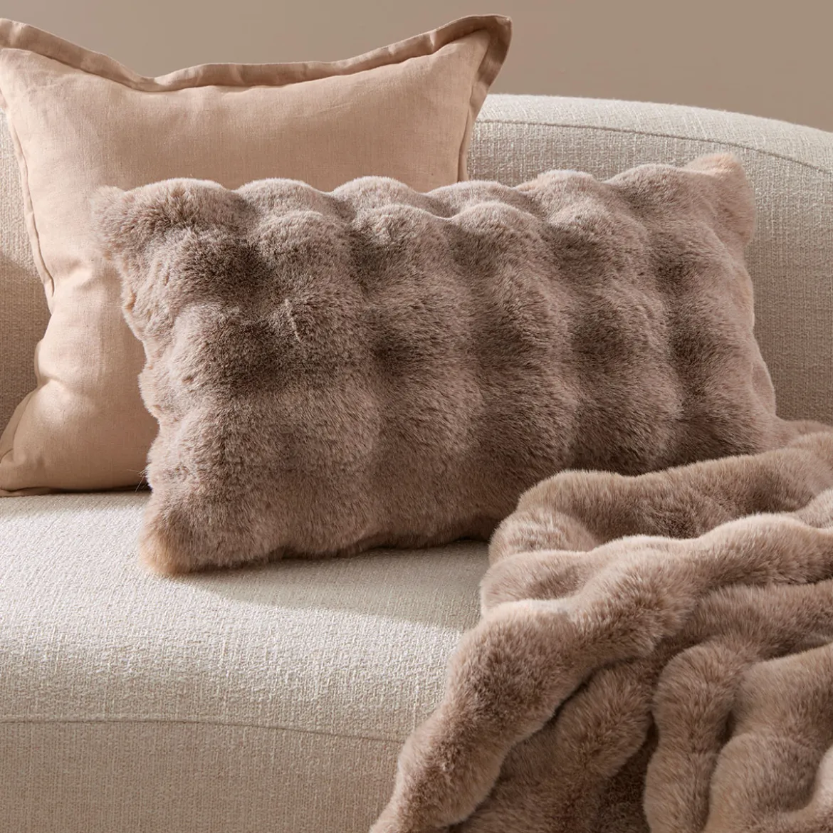 Prague Faux Fur Oblong Cushion