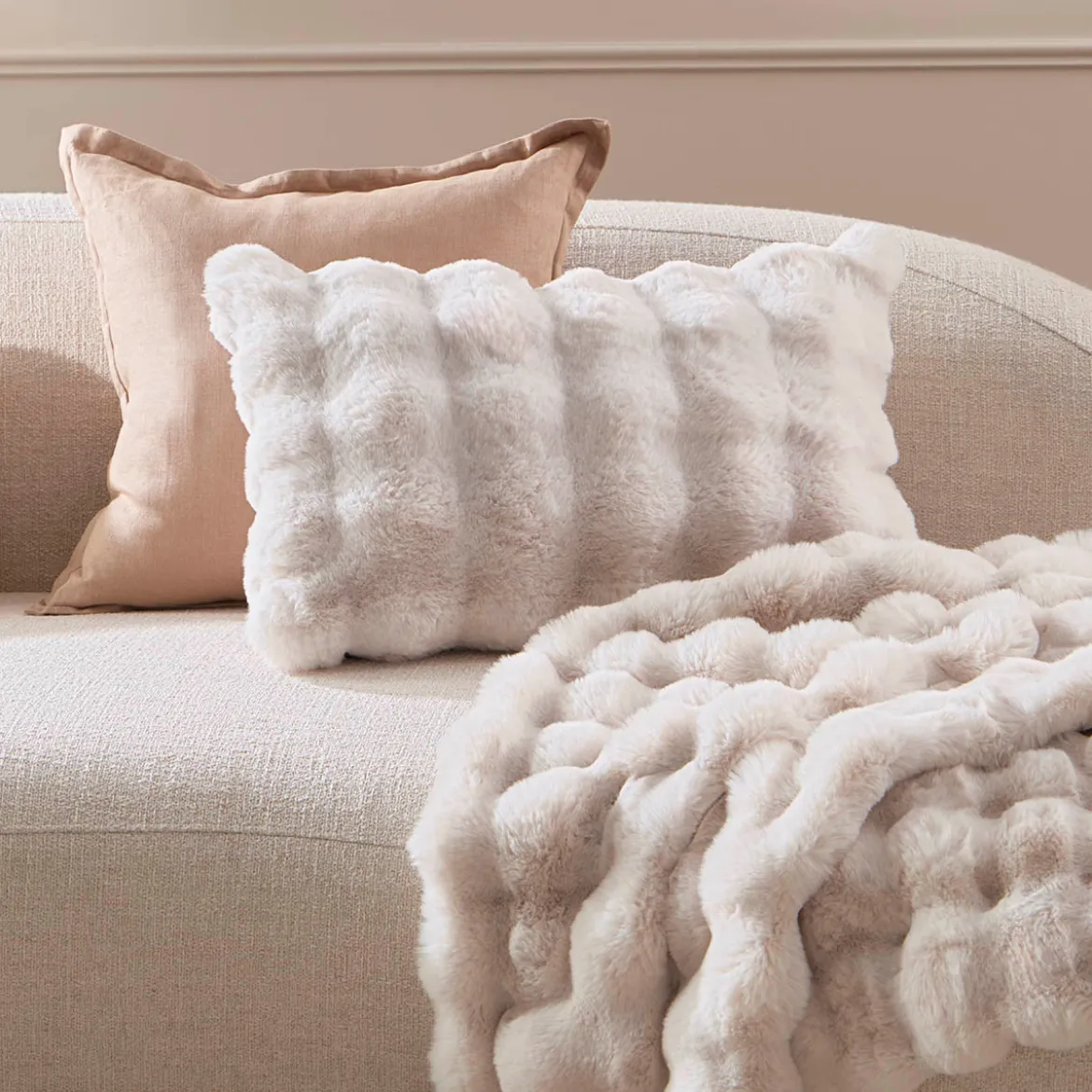 Prague Faux Fur Oblong Cushion
